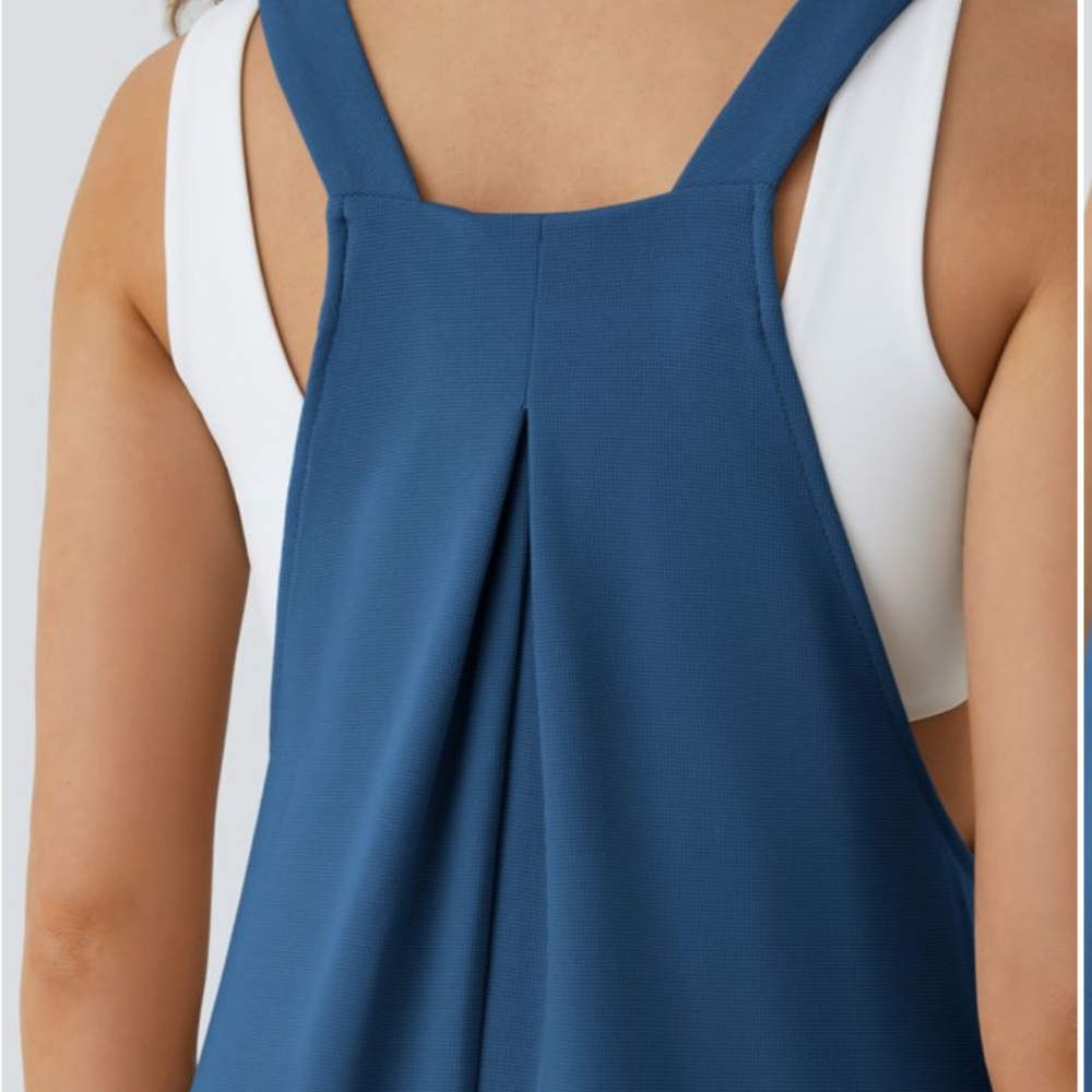 Halara Pockets Waffle Casual Jogger Overalls Women's Blue Jumpsuit Large - Picture 7 of 17
